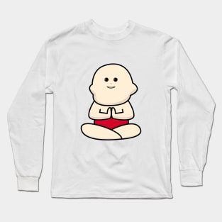 International yoga day with cute baby character Long Sleeve T-Shirt